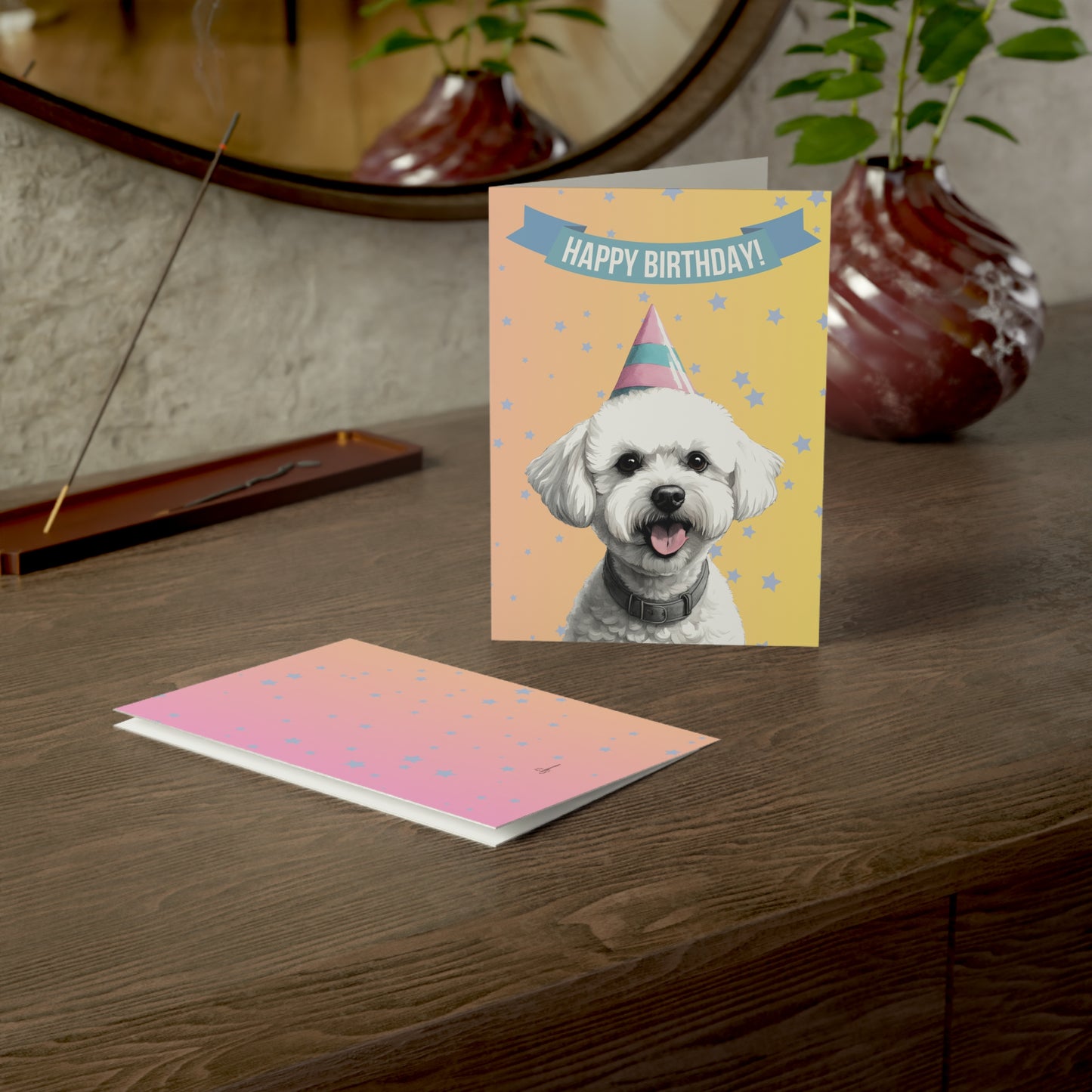 Bichon Frise Happy Birthday 5 x 7 Greeting Cards (10 Pack)