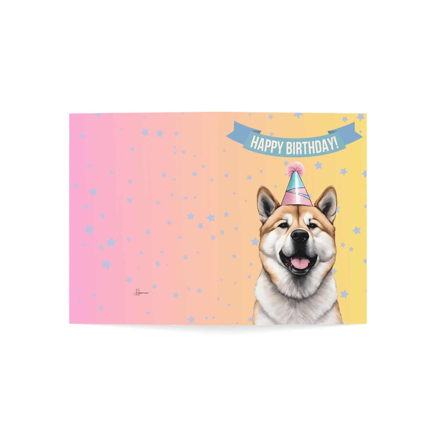 Akita Happy Birthday 5 x 7 Greeting Cards (10 Pack)