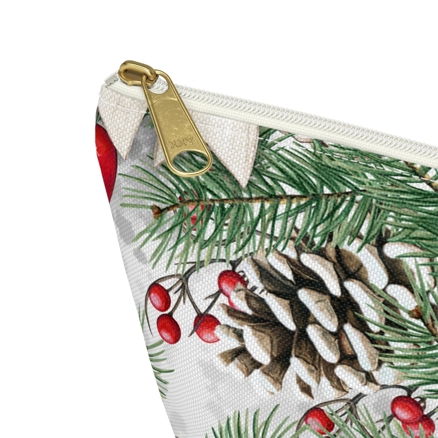 Pinecones & Bows Accessory Pouch w T-bottom