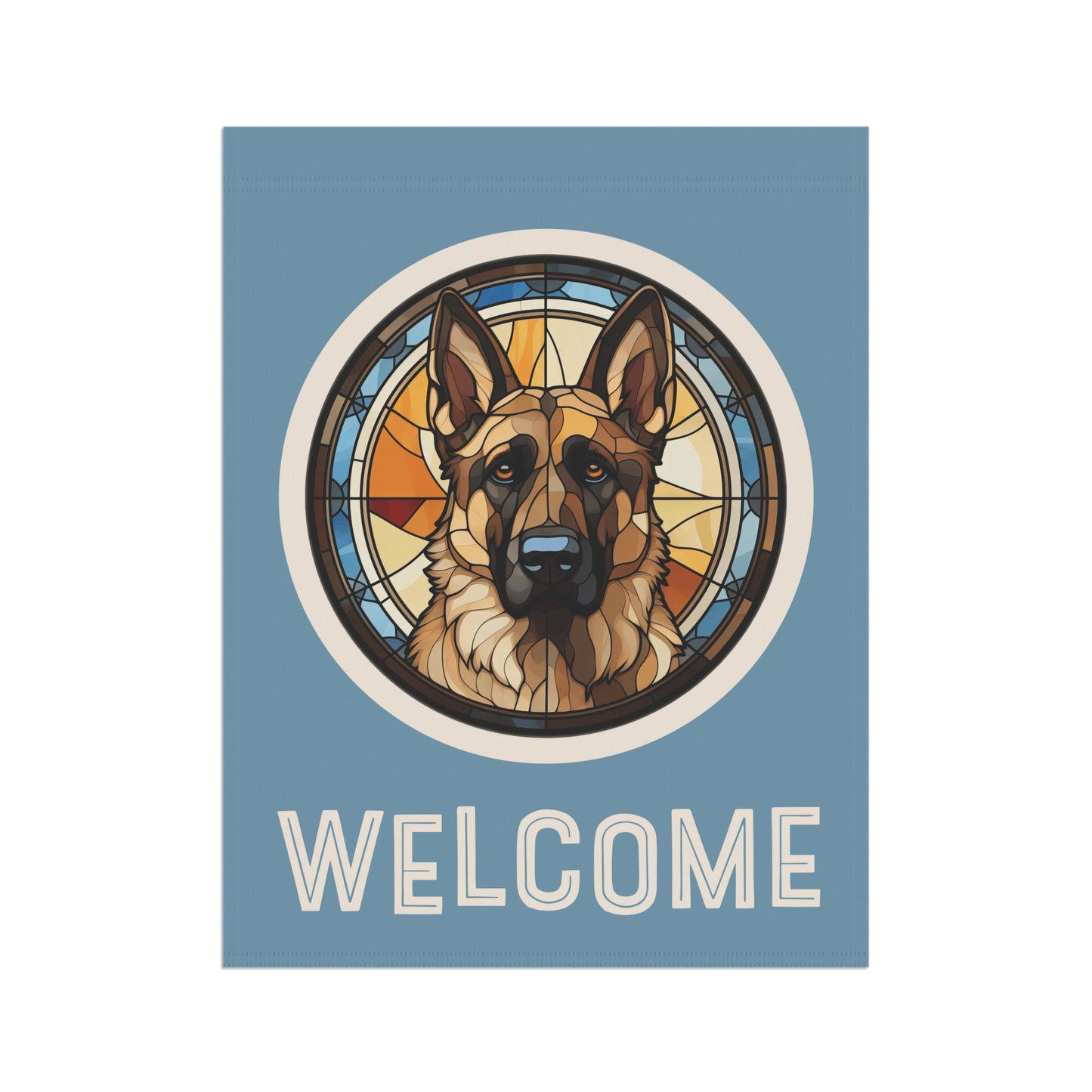 German Shepherd Welcome 2-Sided Garden & House Flag/Banner