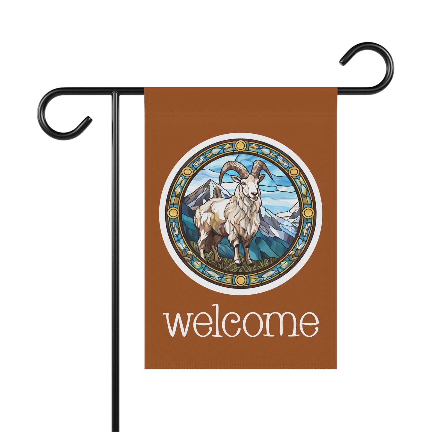 Mountain Goat Welcome 2-Sided Garden & House Flag/Banner