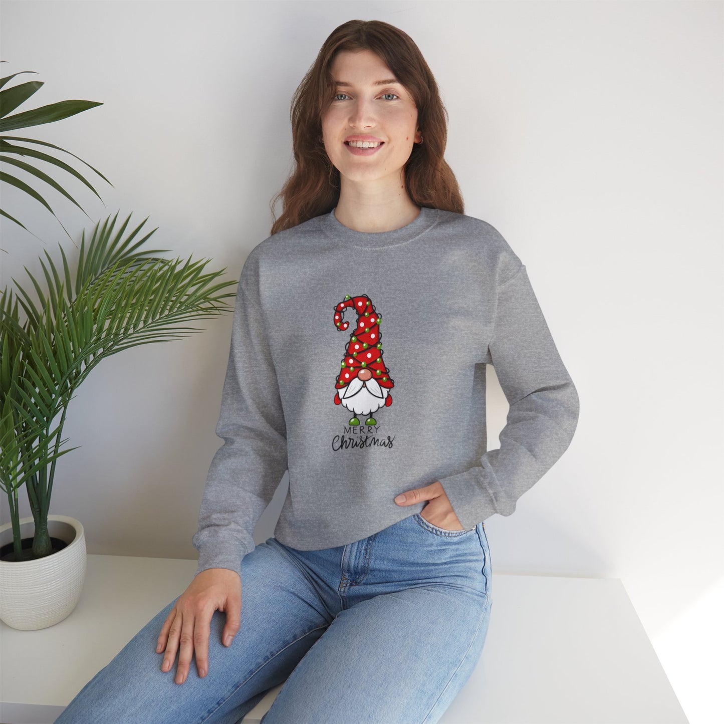 Merry Christmas Gnome Unisex Heavy Blend™ Crewneck Sweatshirt