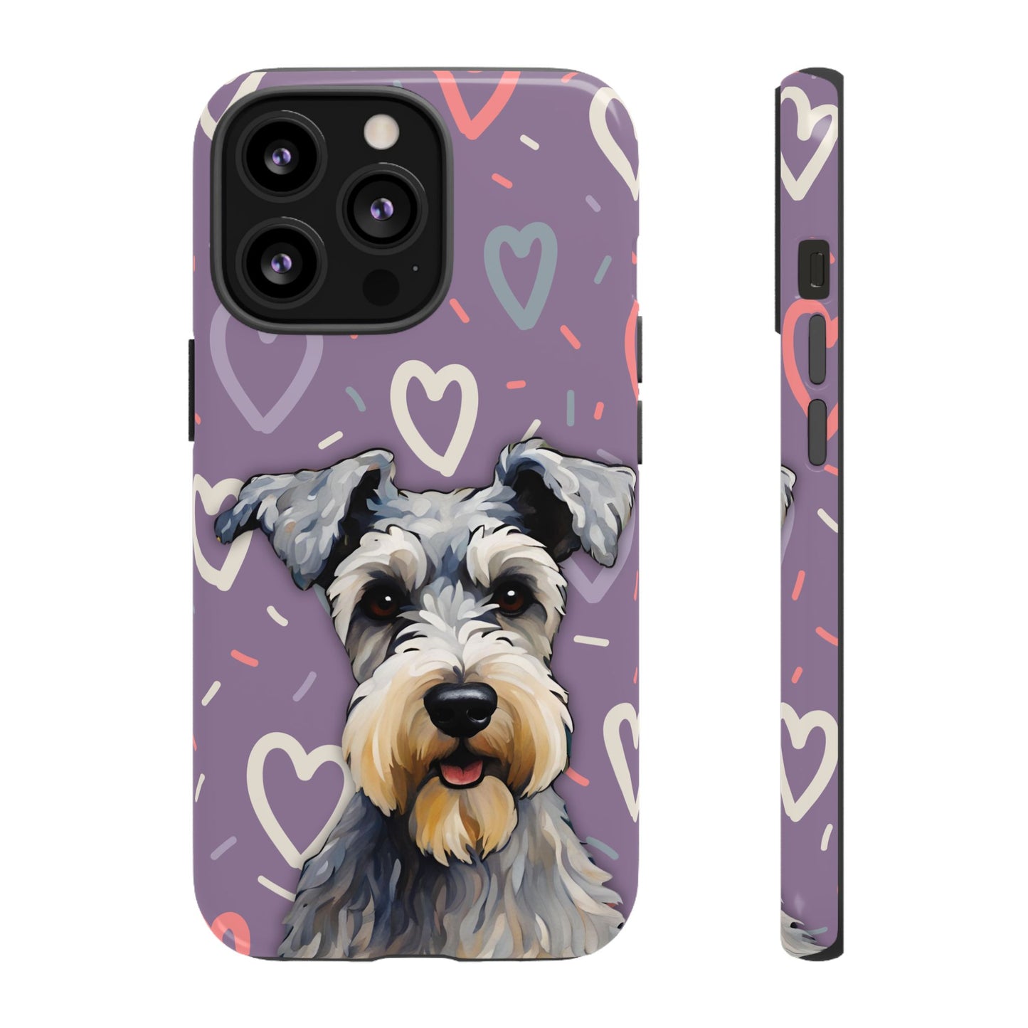 Miniature Schnauzer Love iPhone Samsung Galaxy Google Pixel Glossy Tough Case