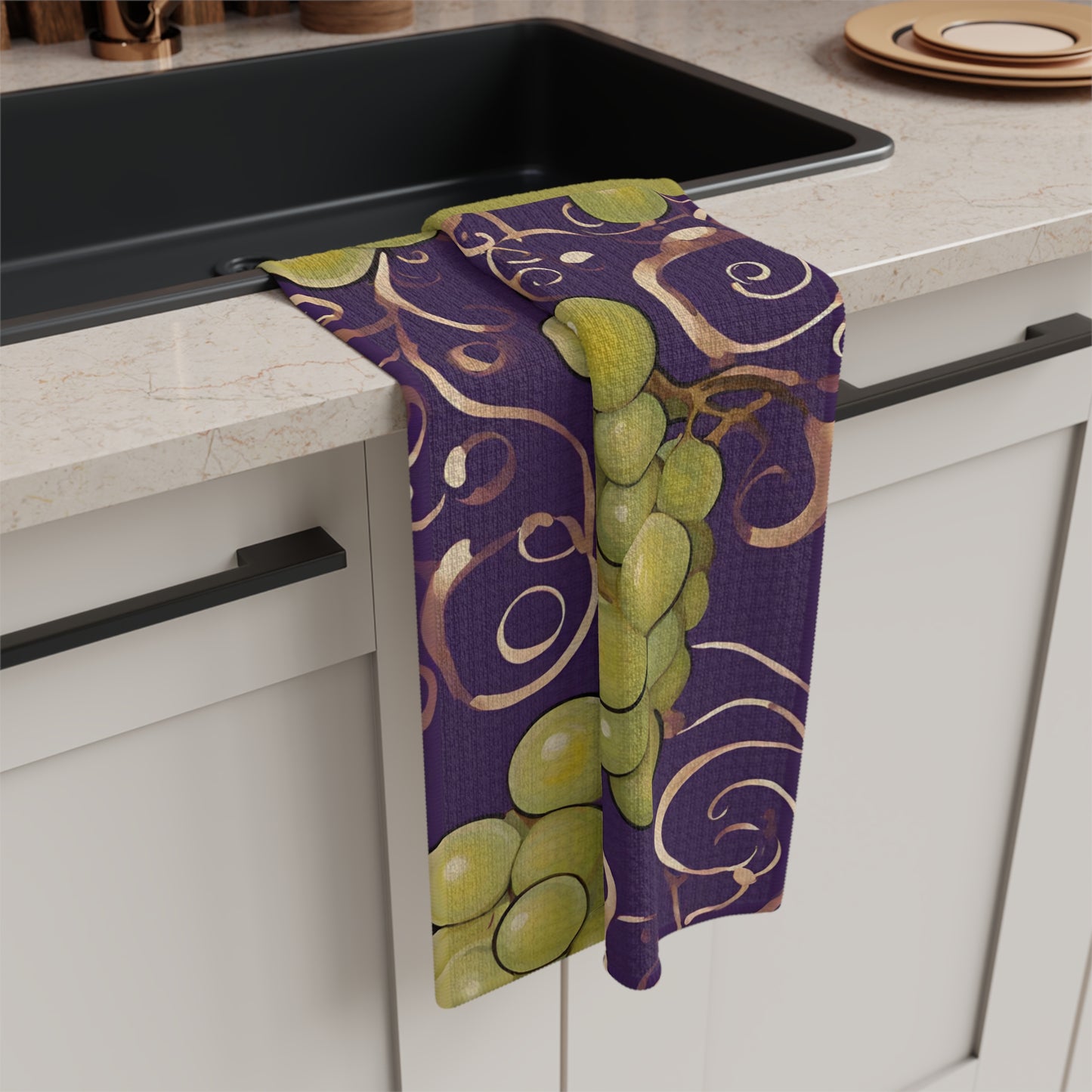 Green Grapes Microfiber Tea Towel