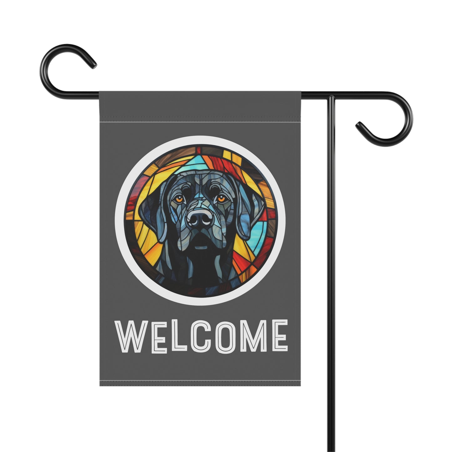 Black Labrador Welcome 2-Sided Garden & House Flag/Banner