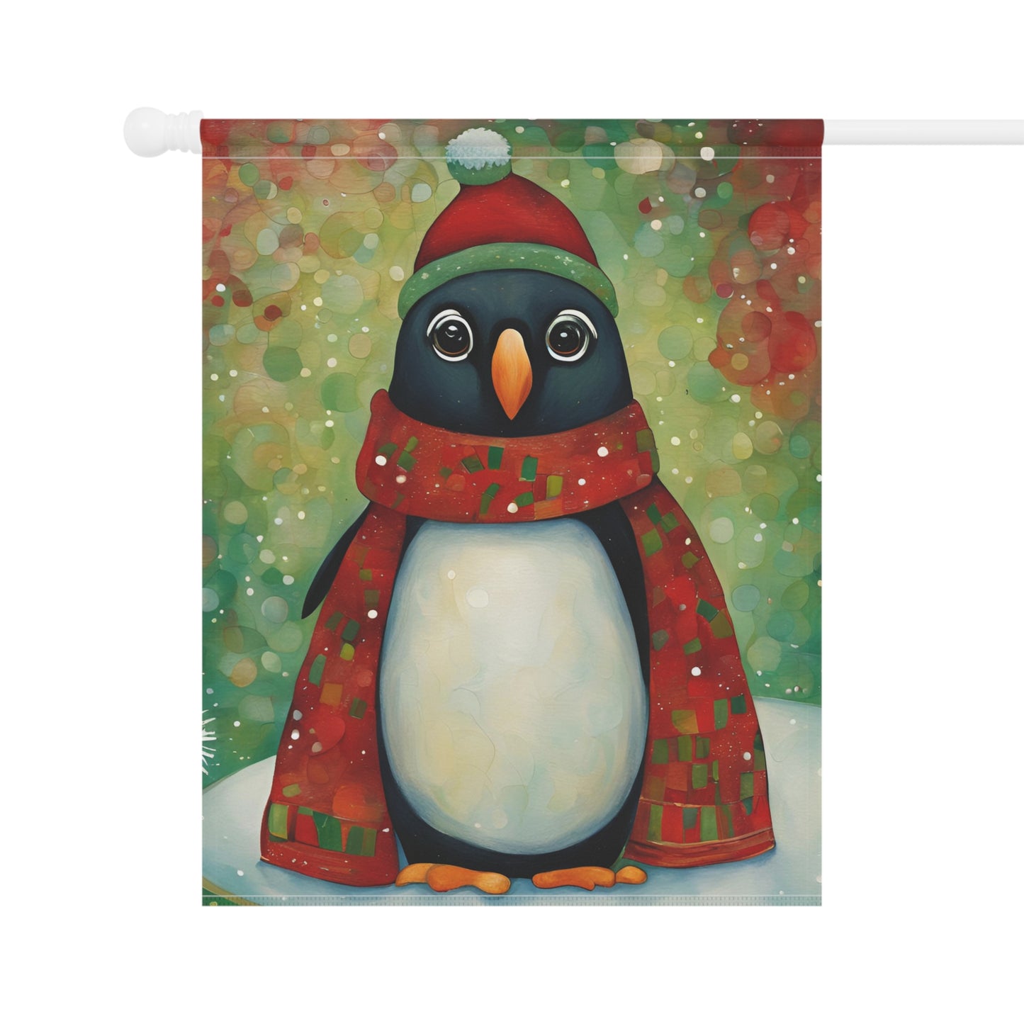 Christmas Penguin 2-Sided Garden & House Flag/Banner