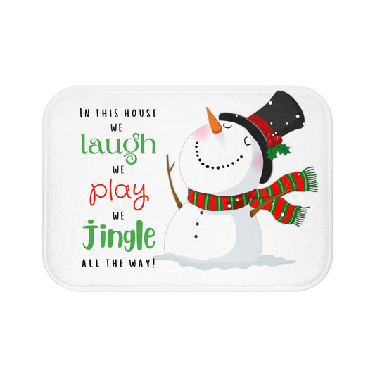 Laugh Play Jingle Snowman Microfiber Bath Mat