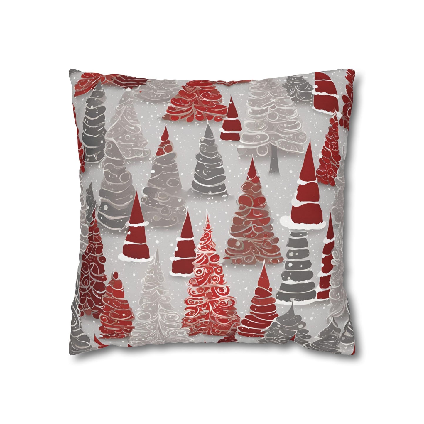 Red-y for Christmas Square Poly Canvas Pillowcase