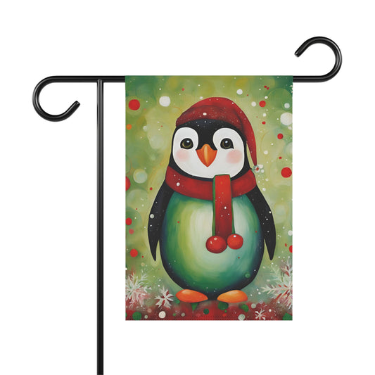 Holiday Penguin 2-Sided Garden & House Flag/Banner