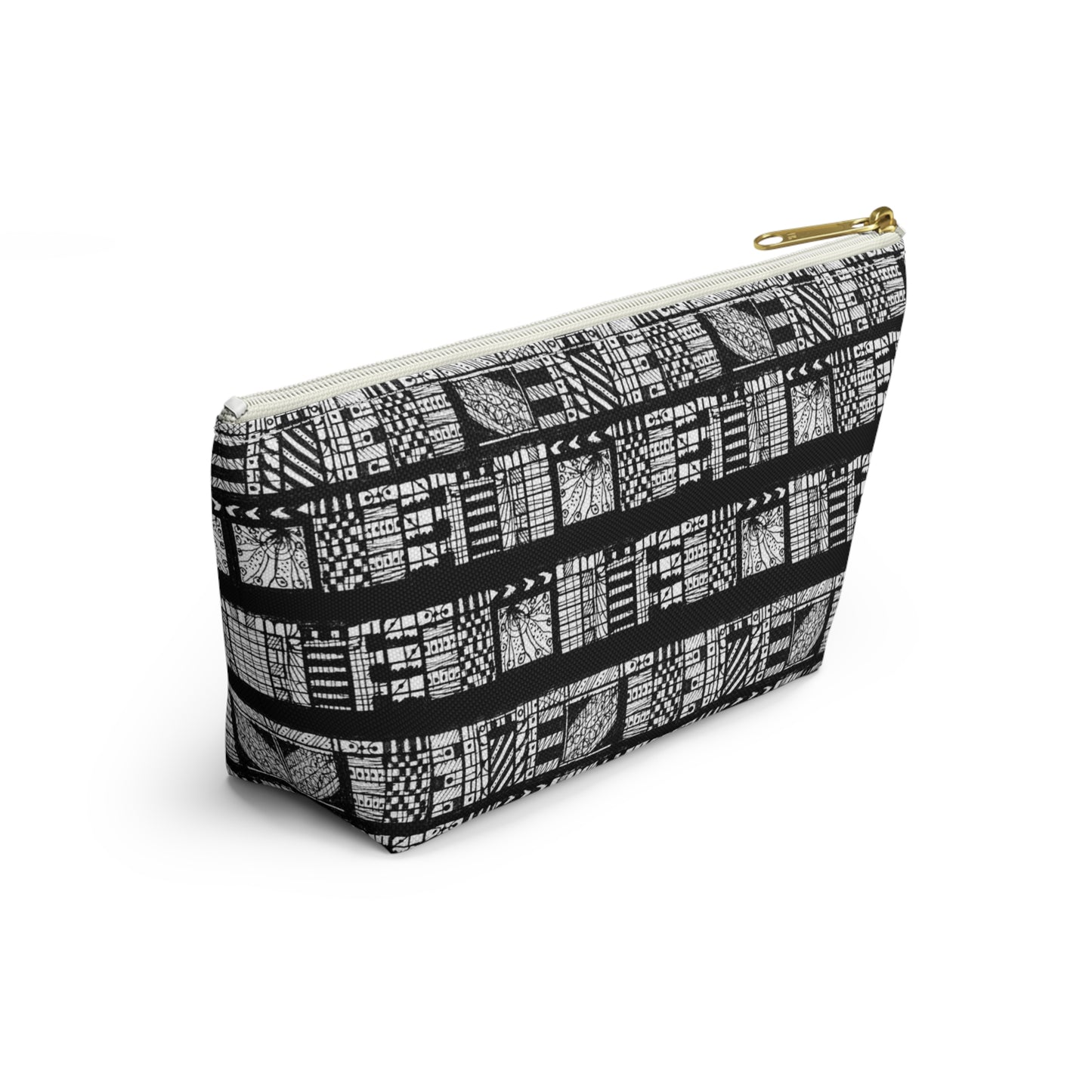 Tribal Black & White Accessory Pouch w T-bottom