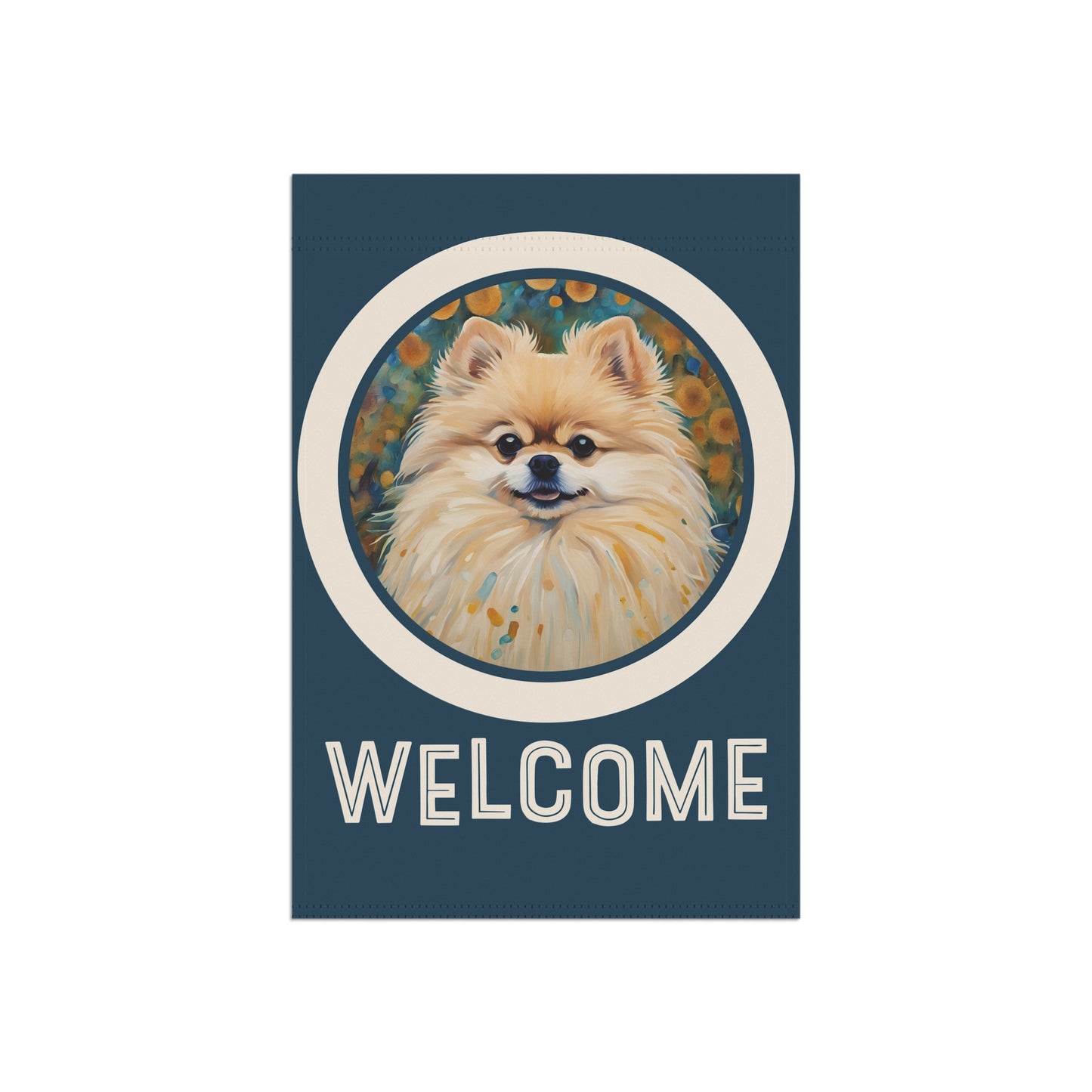 Pomeranian Welcome 2-Sided Garden & House Flag/Banner