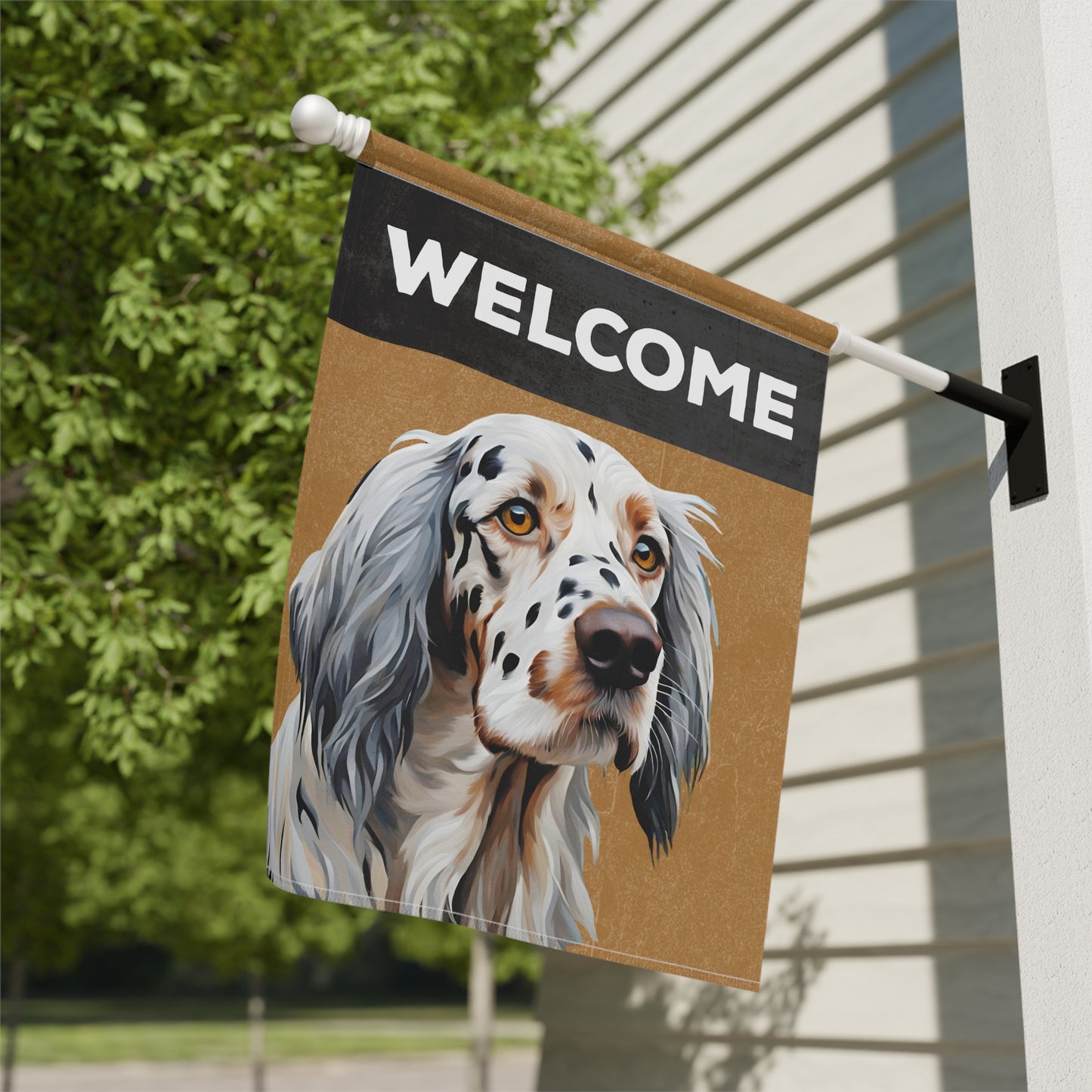 English Setter Welcome 2-Sided Garden & House Flag/Banner