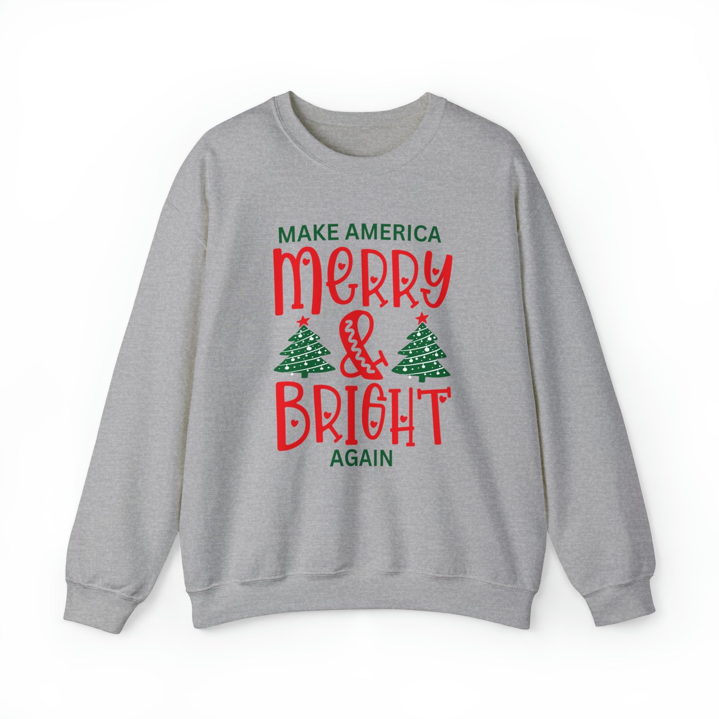 Happy Hearts Make America Merry & Bright Again Unisex Heavy Blend™ Crewneck Sweatshirt