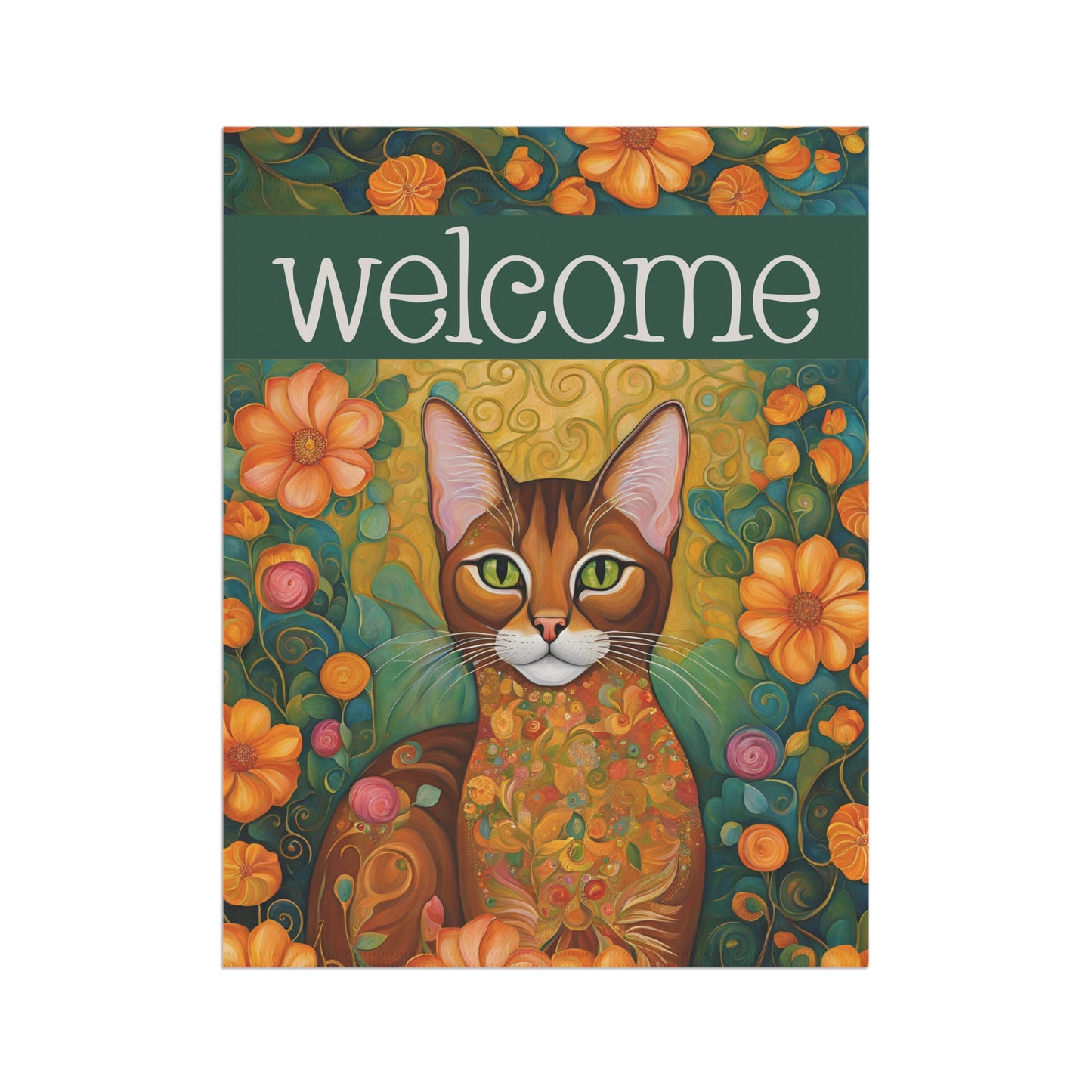 Sprint Cat Welcome 2-Sided Garden & House Flag/Banner