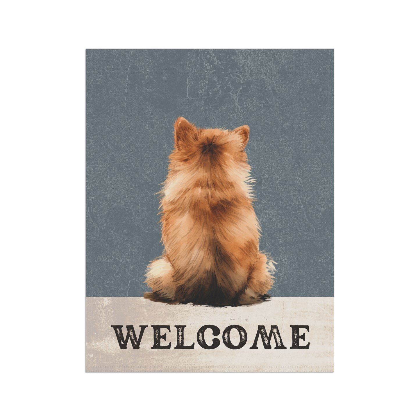 Pomeranian Welcome 2-Sided Garden & House Flag/Banner