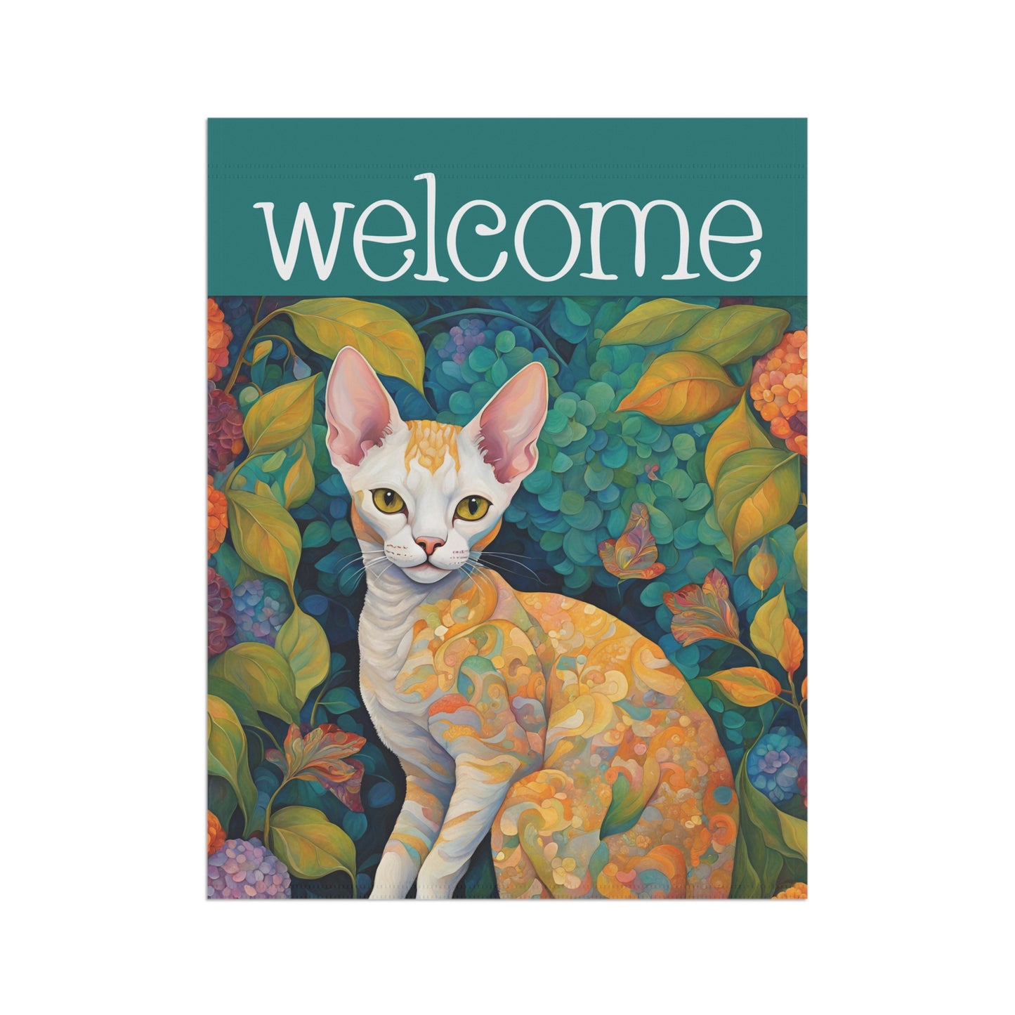 Devon Rex Welcome 2-Sided Garden & House Flag/Banner