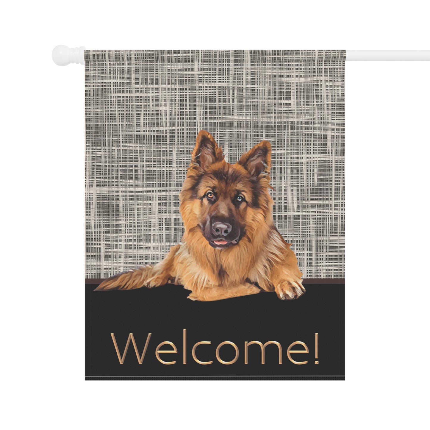 German Shepherd Welcome 2-Sided Garden & House Flag/Banner