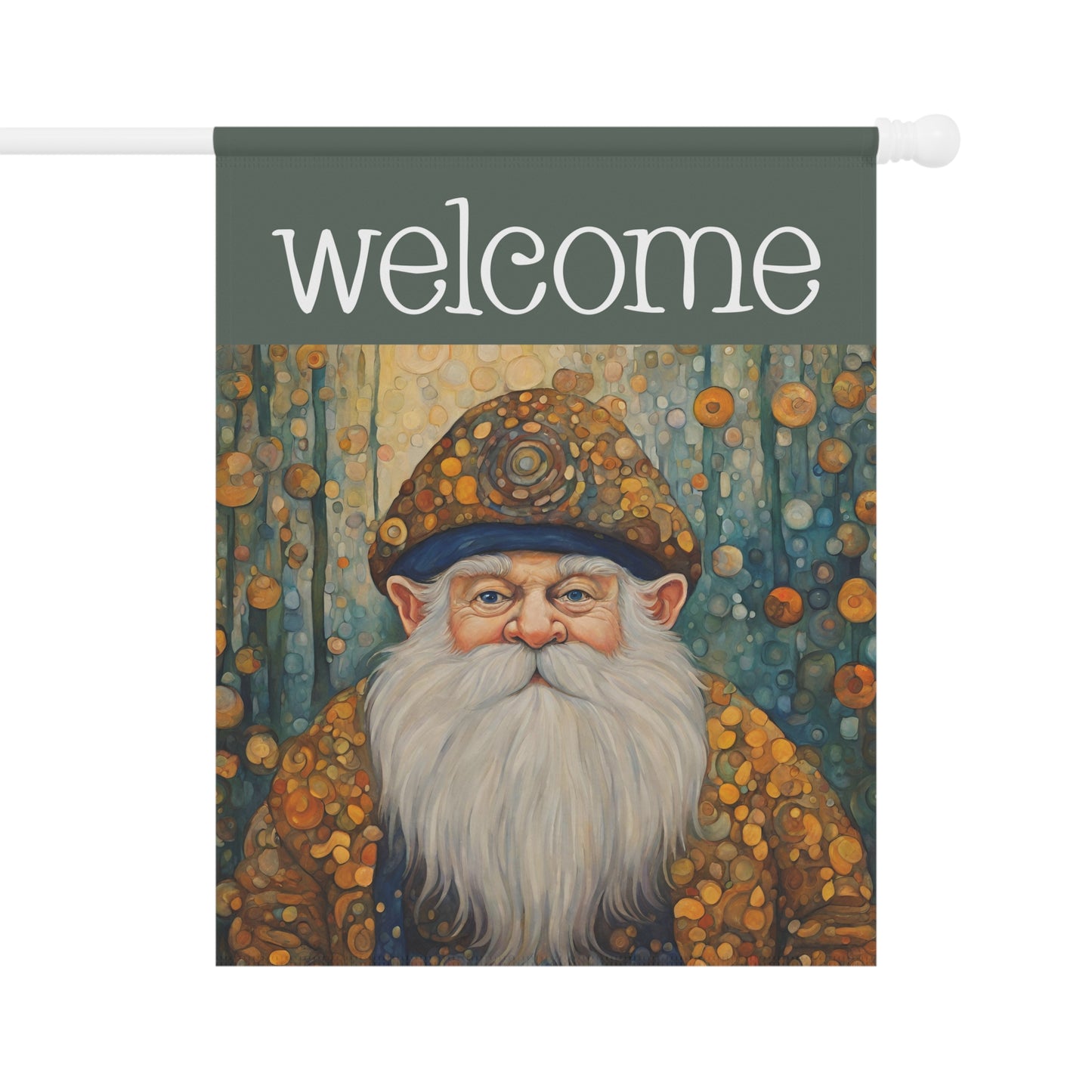 Gnome Welcome 2-Sided Garden & House Flag/Banner