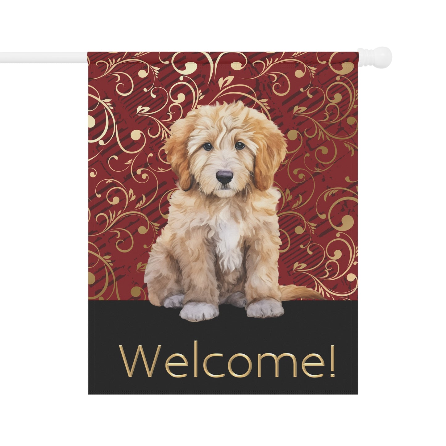 Goldendoodle Welcome 2-Sided Garden & House Flag/Banner