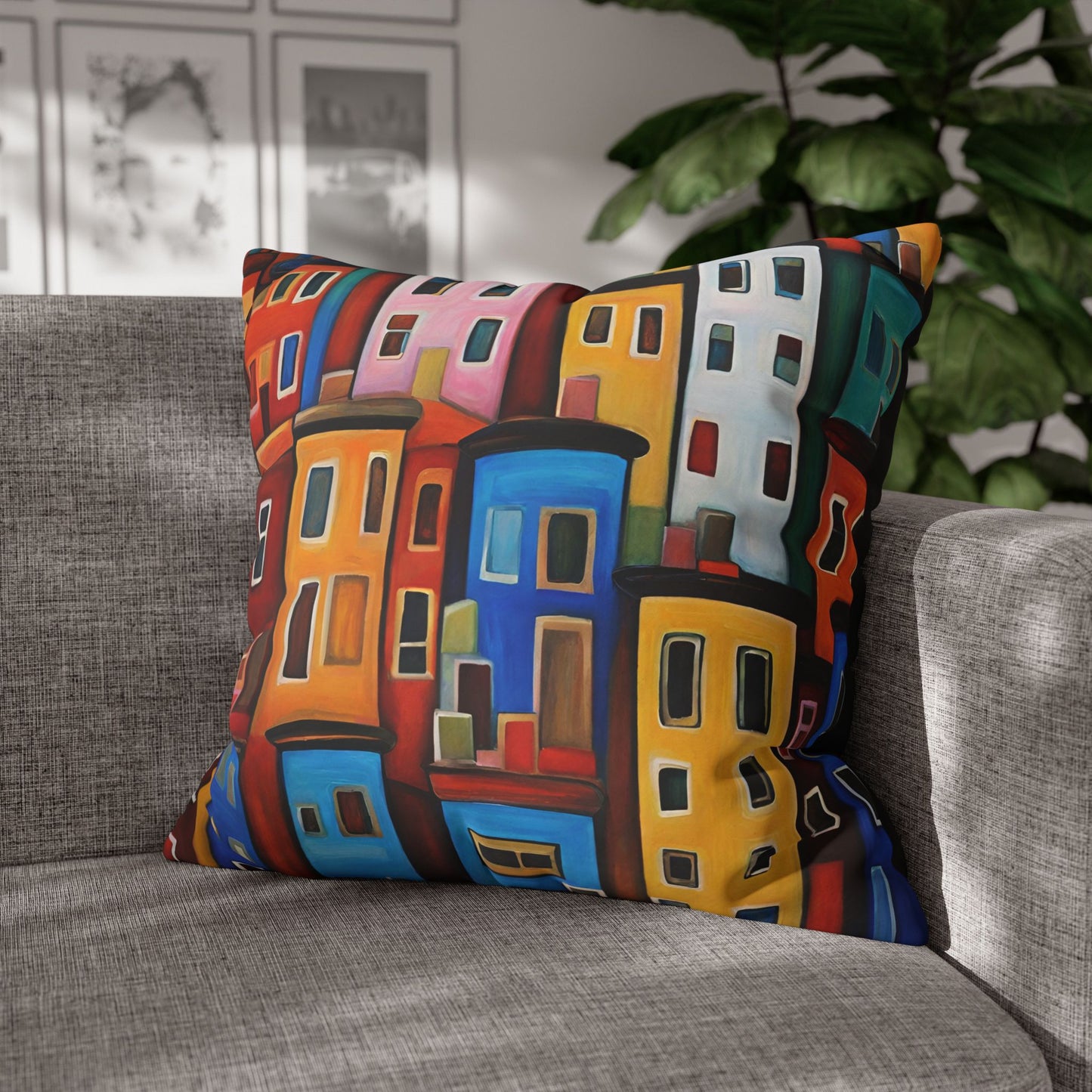 Neighbors Square Poly Canvas Pillowcase