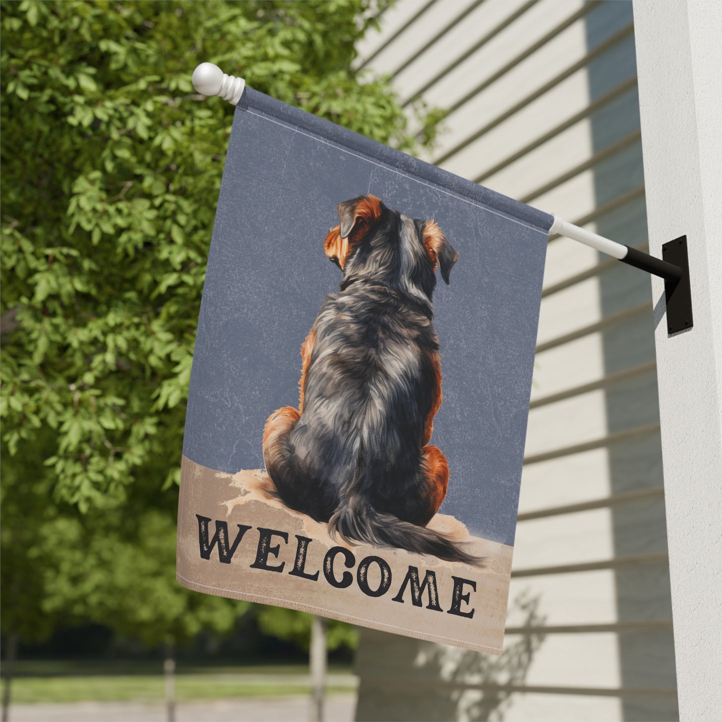 Rottweiler Welcome 2-Sided Garden & House Flag/Banner