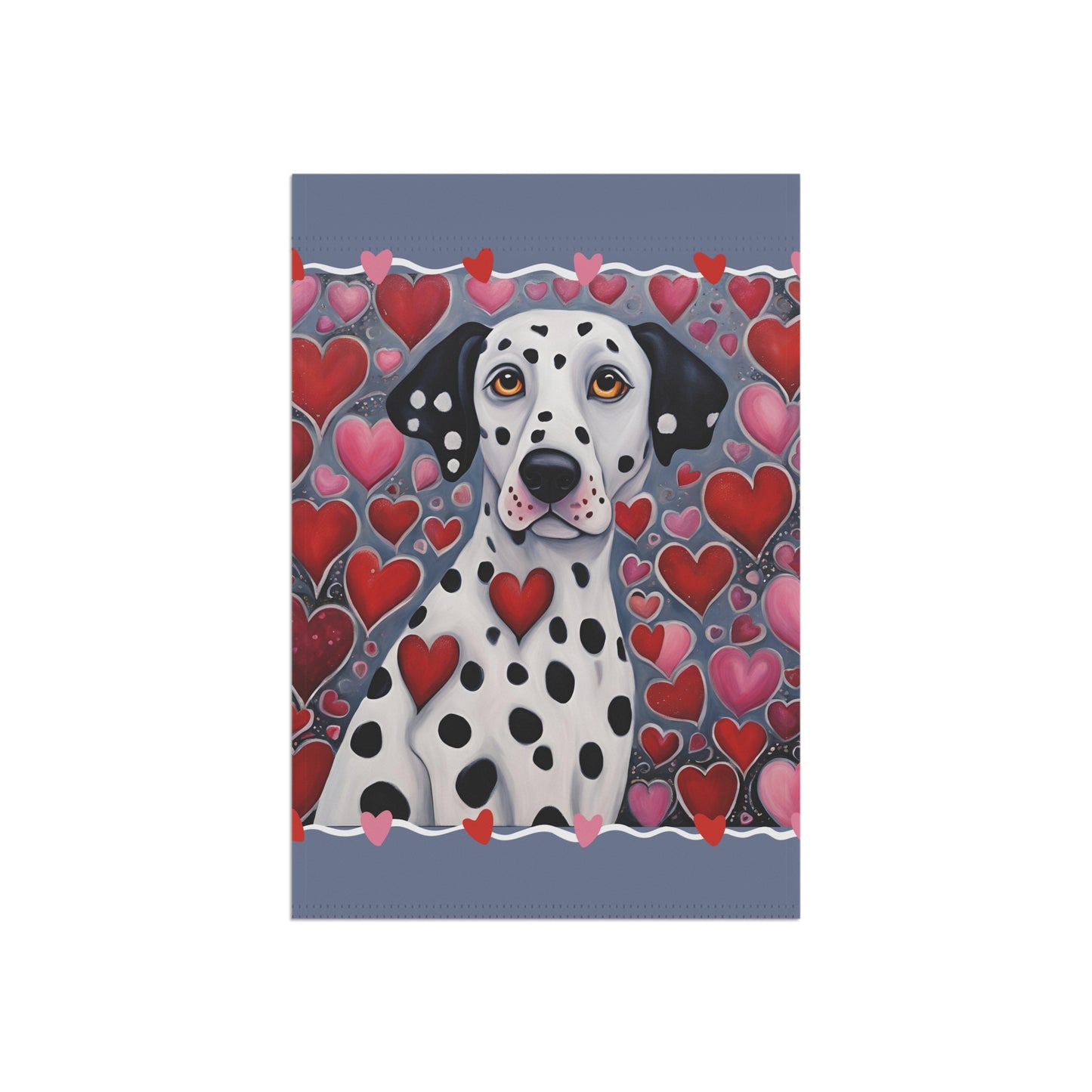 Dalmatian Valentine 2-Sided Garden & House Flag/Banner