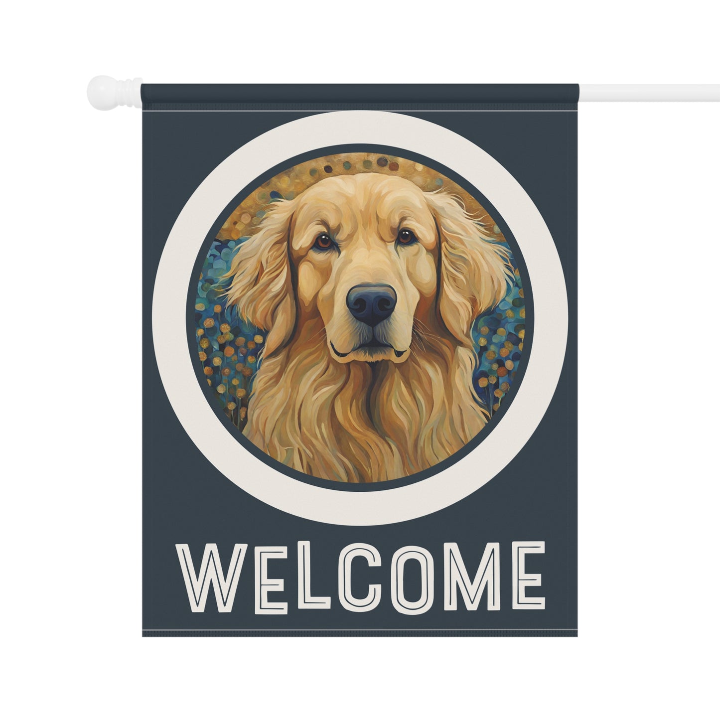 Golden Retriever 2 Welcome 2-Sided Garden & House Flag/Banner