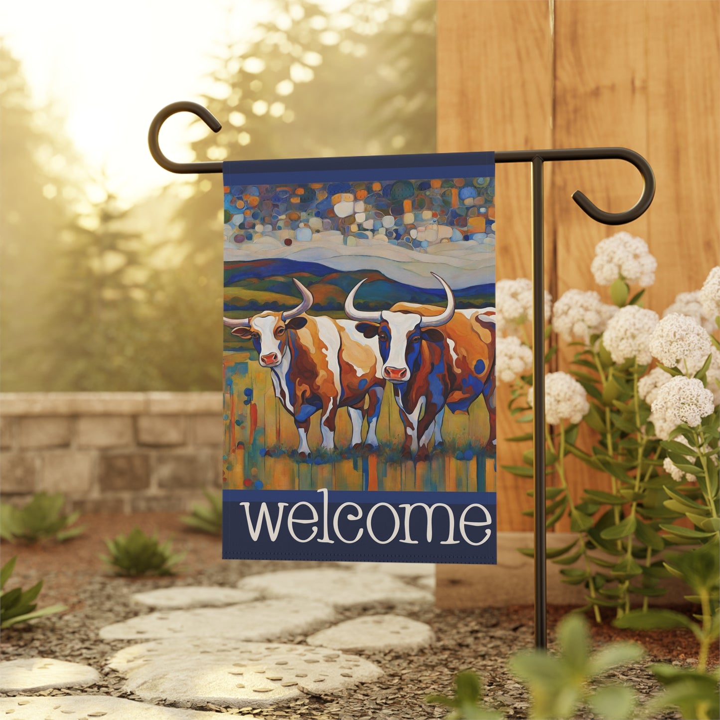 At the Ranch Welcome 2-Sided Garden & House Flag/Banner