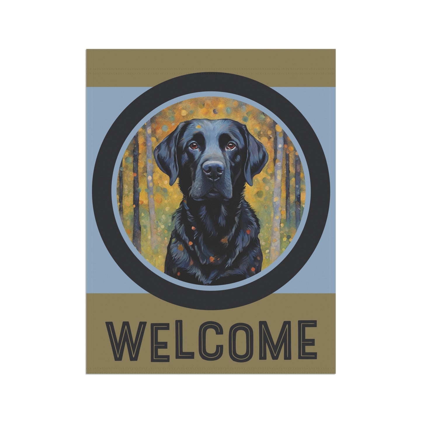 Black Labrador Welcome 2-Sided Garden & House Flag/Banner