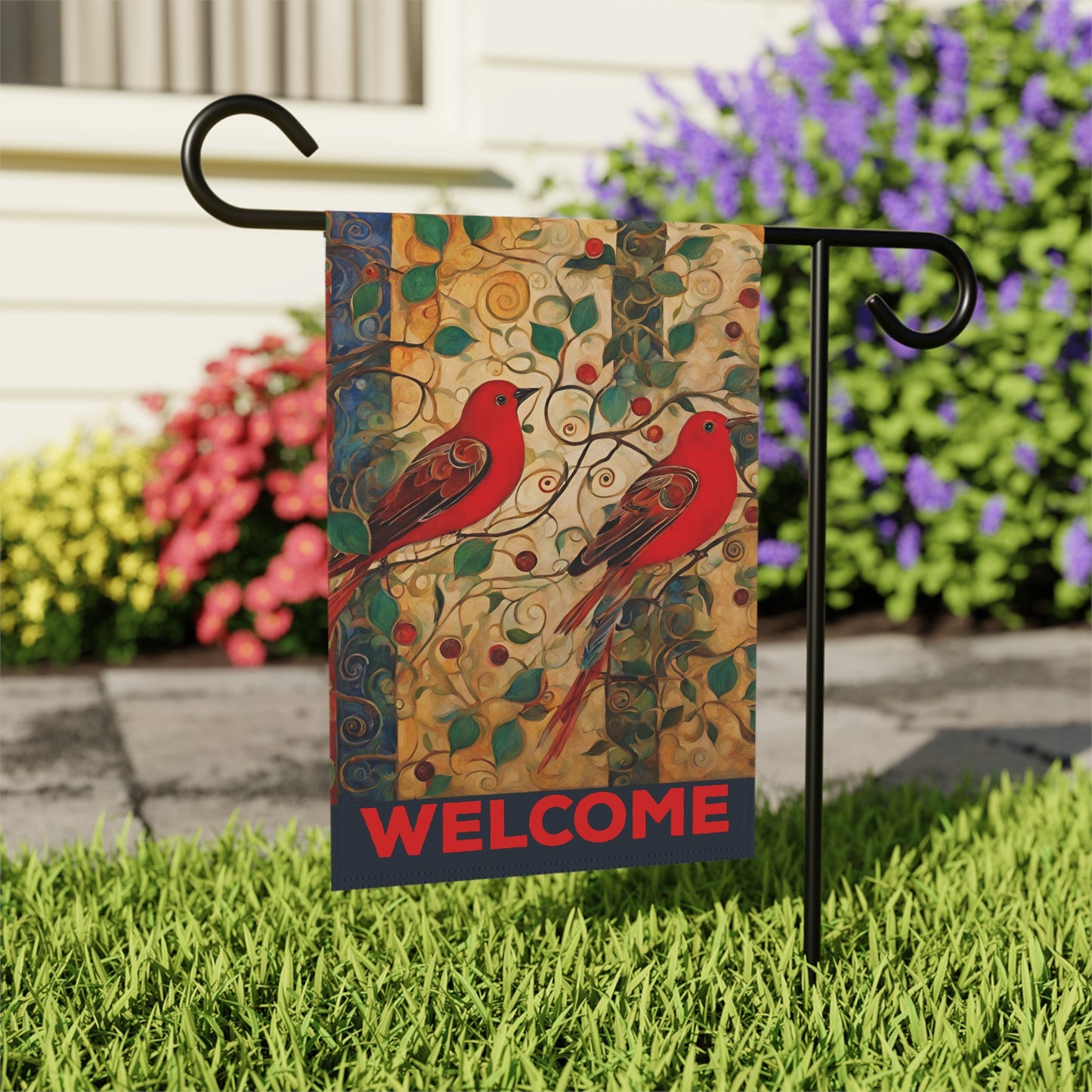 Orvington Red Birds Welcome 2-Sided Garden & House Flag/Banner