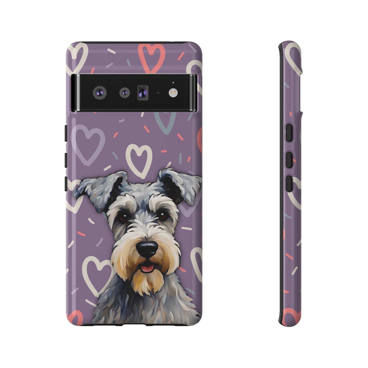 Miniature Schnauzer Love iPhone Samsung Galaxy Google Pixel Glossy Tough Case