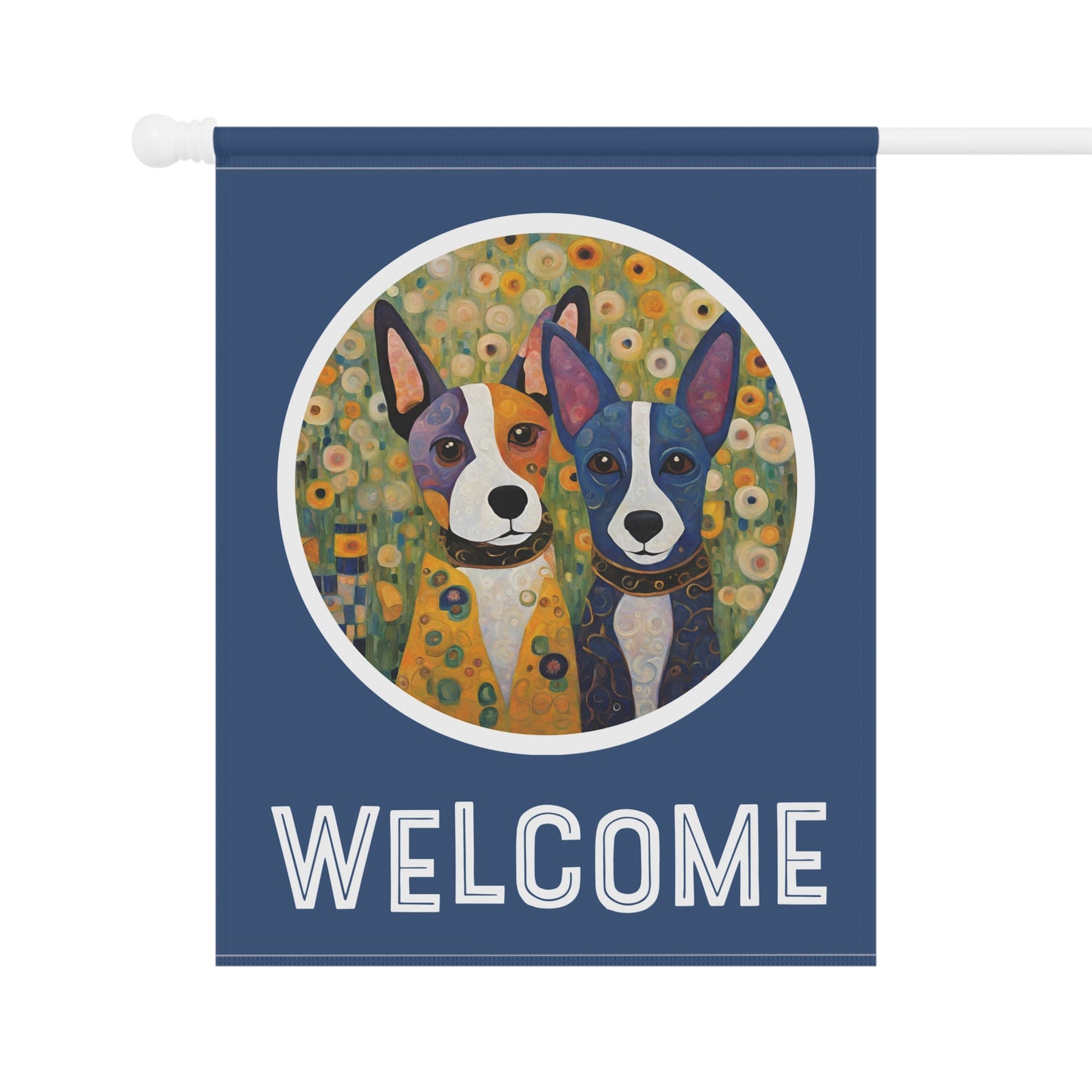 Booter & Hallie Welcome 2-Sided Garden & House Flag/Banner