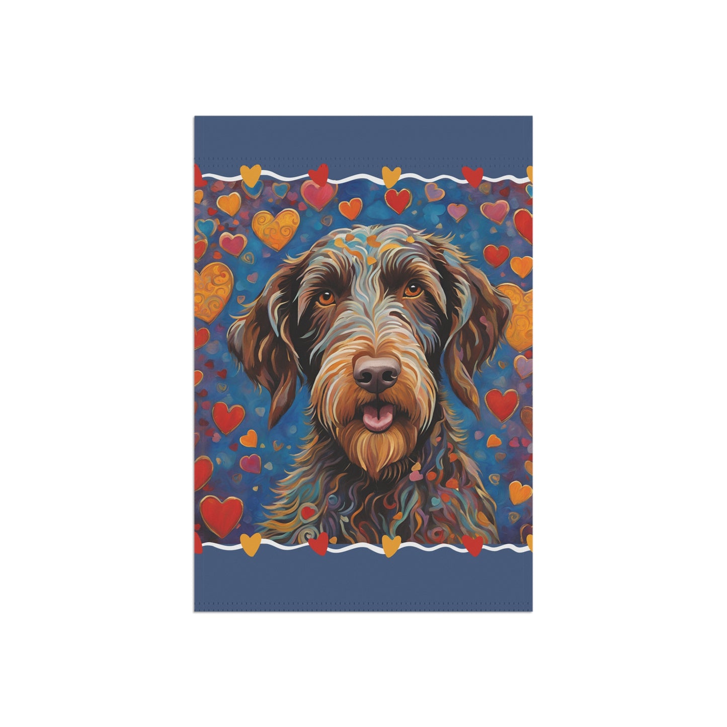 German Wirehaired Pointer Valentine 2-Sided Garden & House Flag/Banner