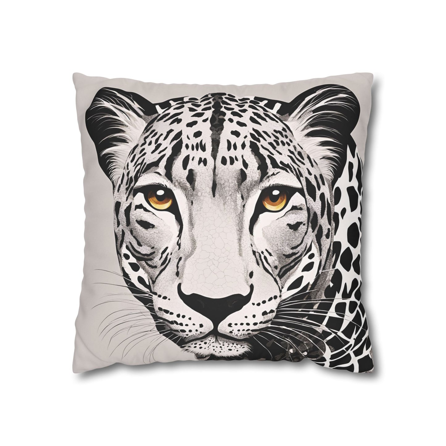 Leopard Square Poly Canvas Pillowcase