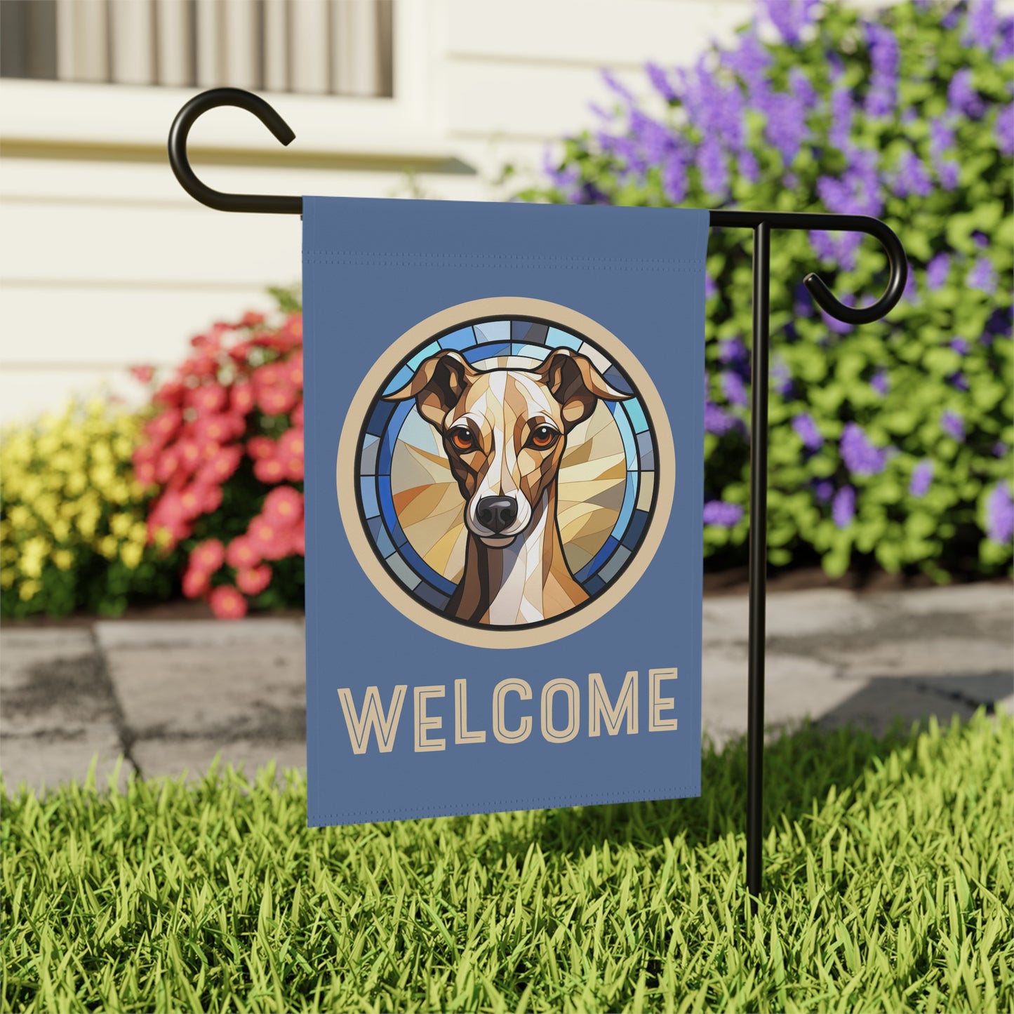 Italian Greyhound Welcome 2-Sided Garden & House Flag/Banner