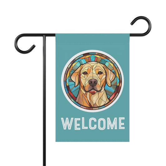 Yellow Labrador Welcome 2-Sided Garden & House Flag/Banner