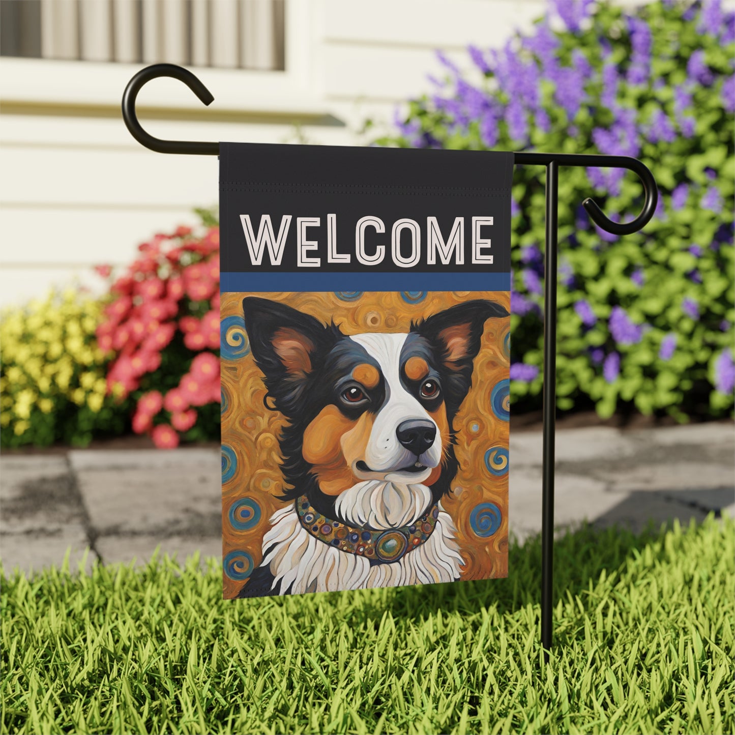 Auggie Welcome 2-Sided Garden & House Flag/Banner