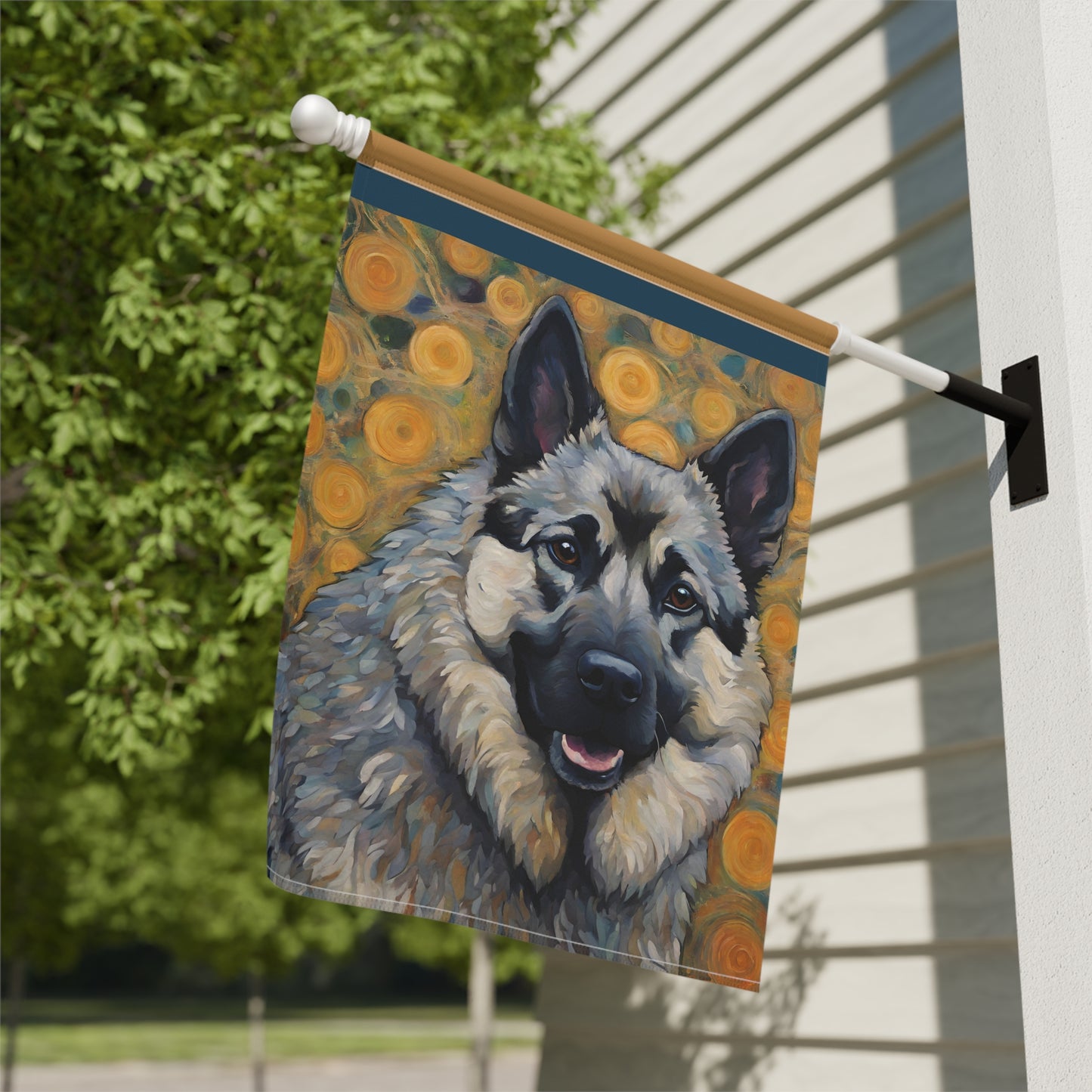 Norwegian Elkhound 2-Sided Garden & House Flag/Banner