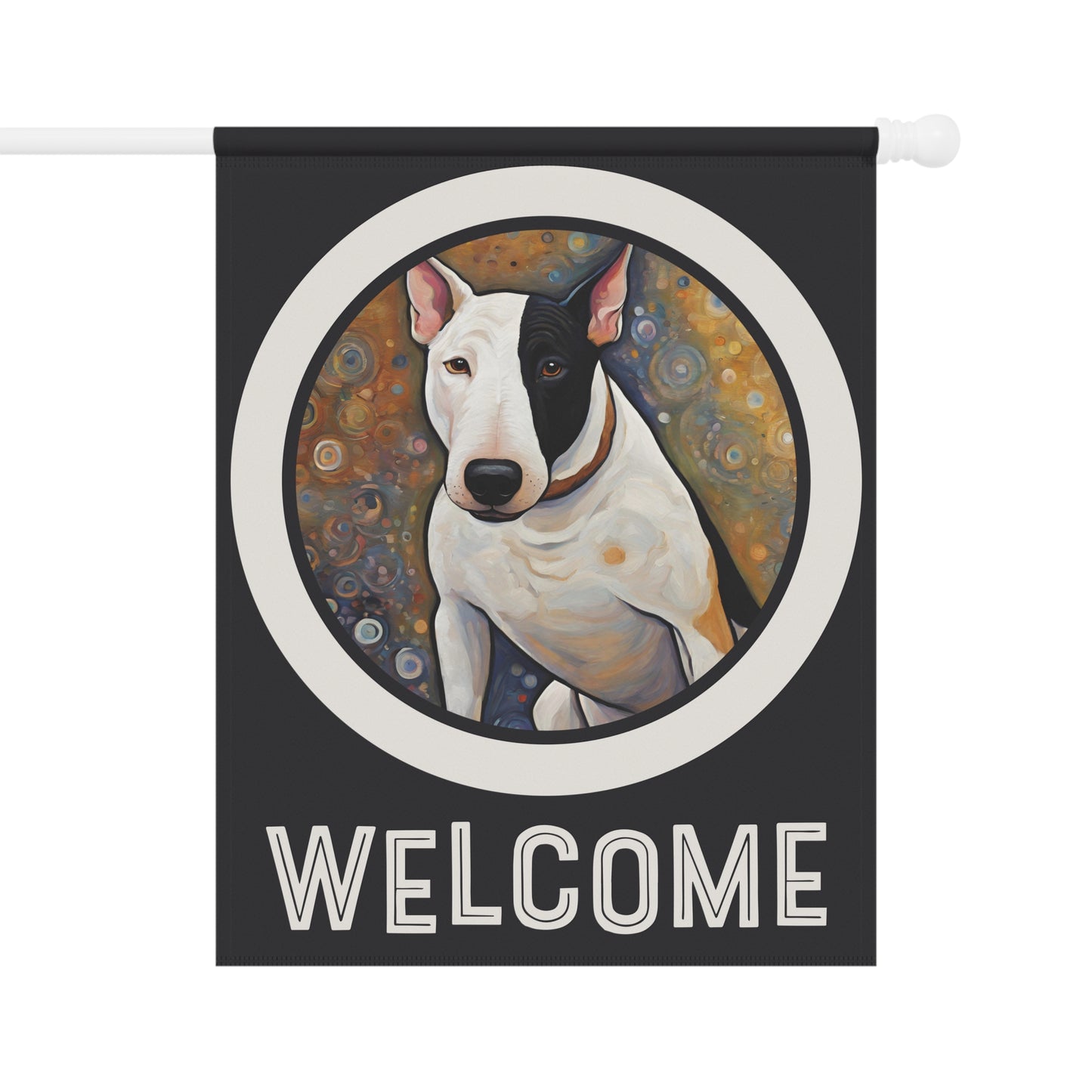 Bull Terrier Welcome 2-Sided Garden & House Flag/Banner