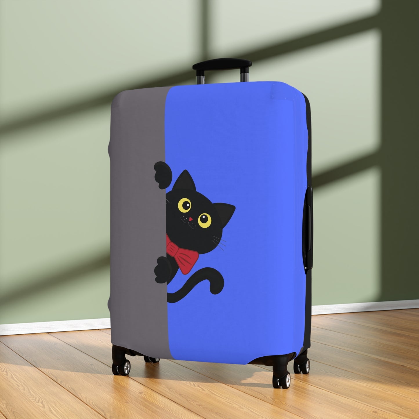 Black Cat in Red Bow Tie Luggage Cover