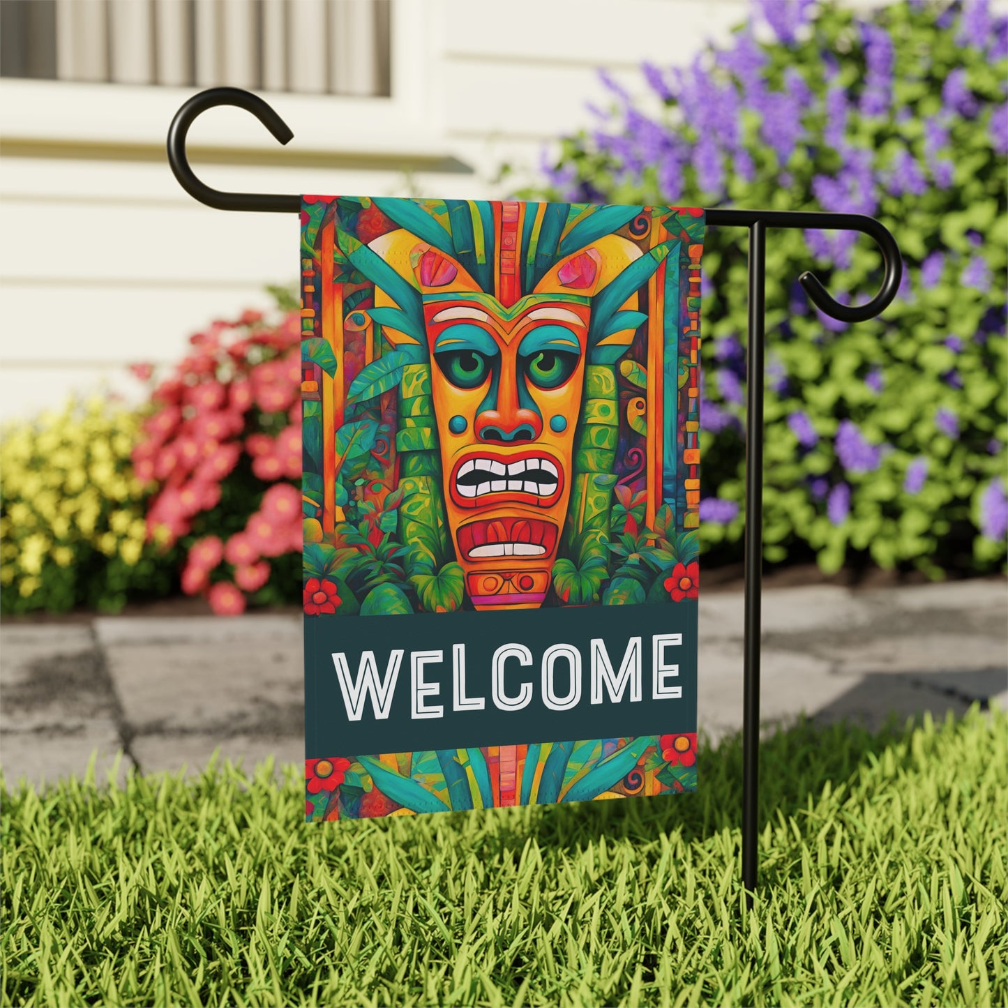 Tiki Joe Welcome 2-Sided Garden & House Flag/Banner