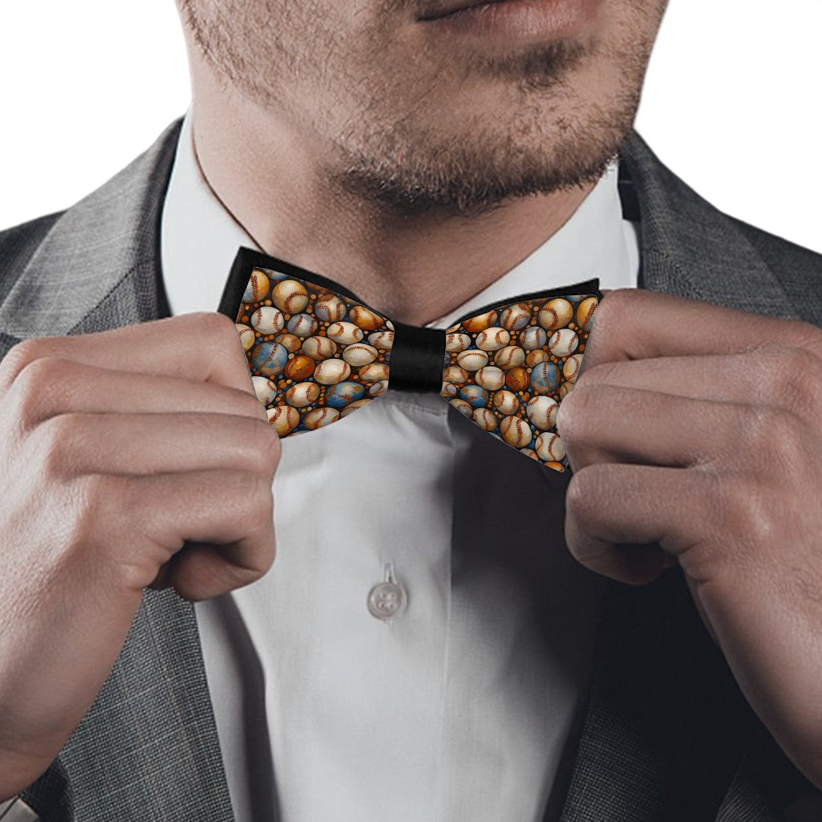 Vintage Baseballs Adjustable Bow Tie
