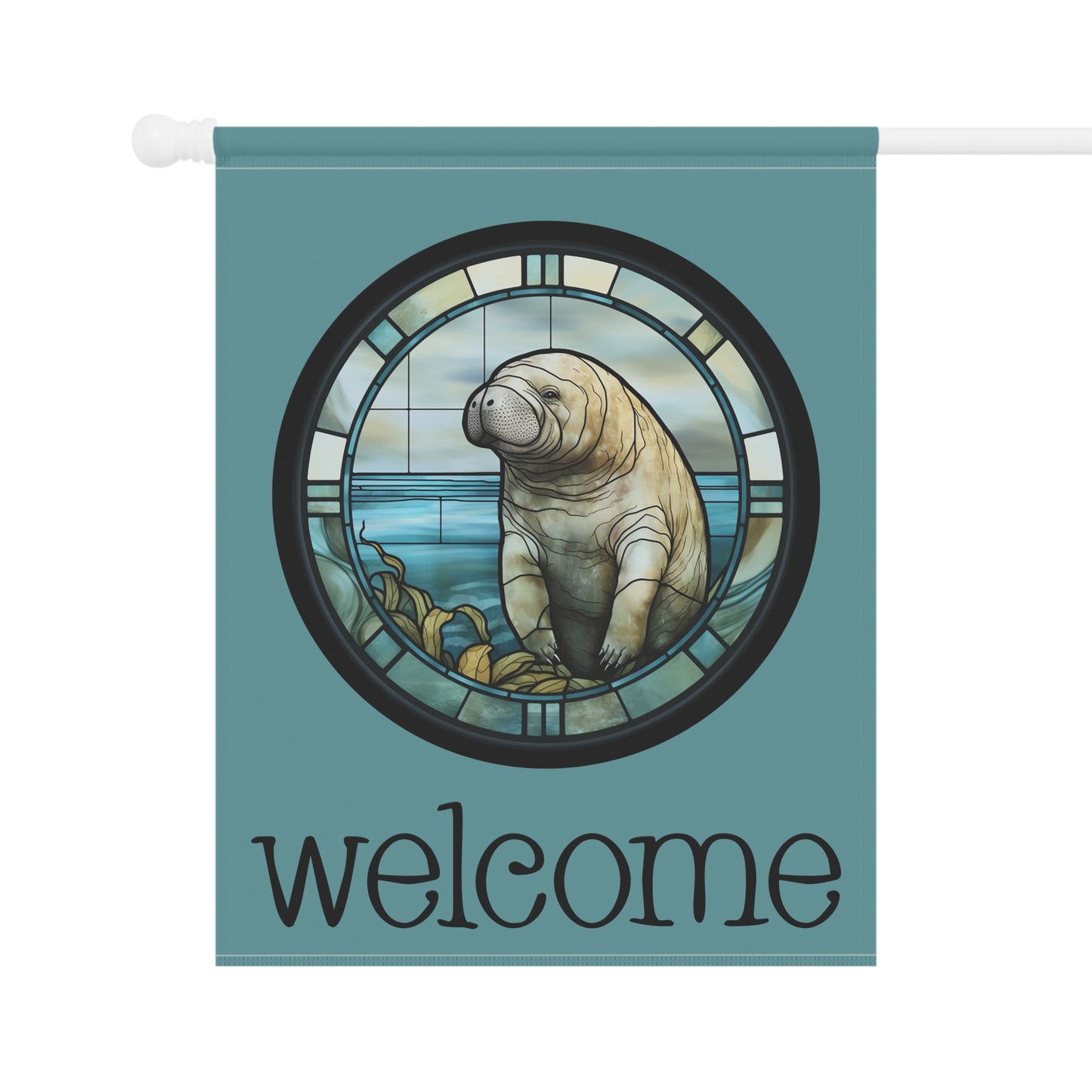 Manatee Welcome 2-sided Garden & House Flag/Banner