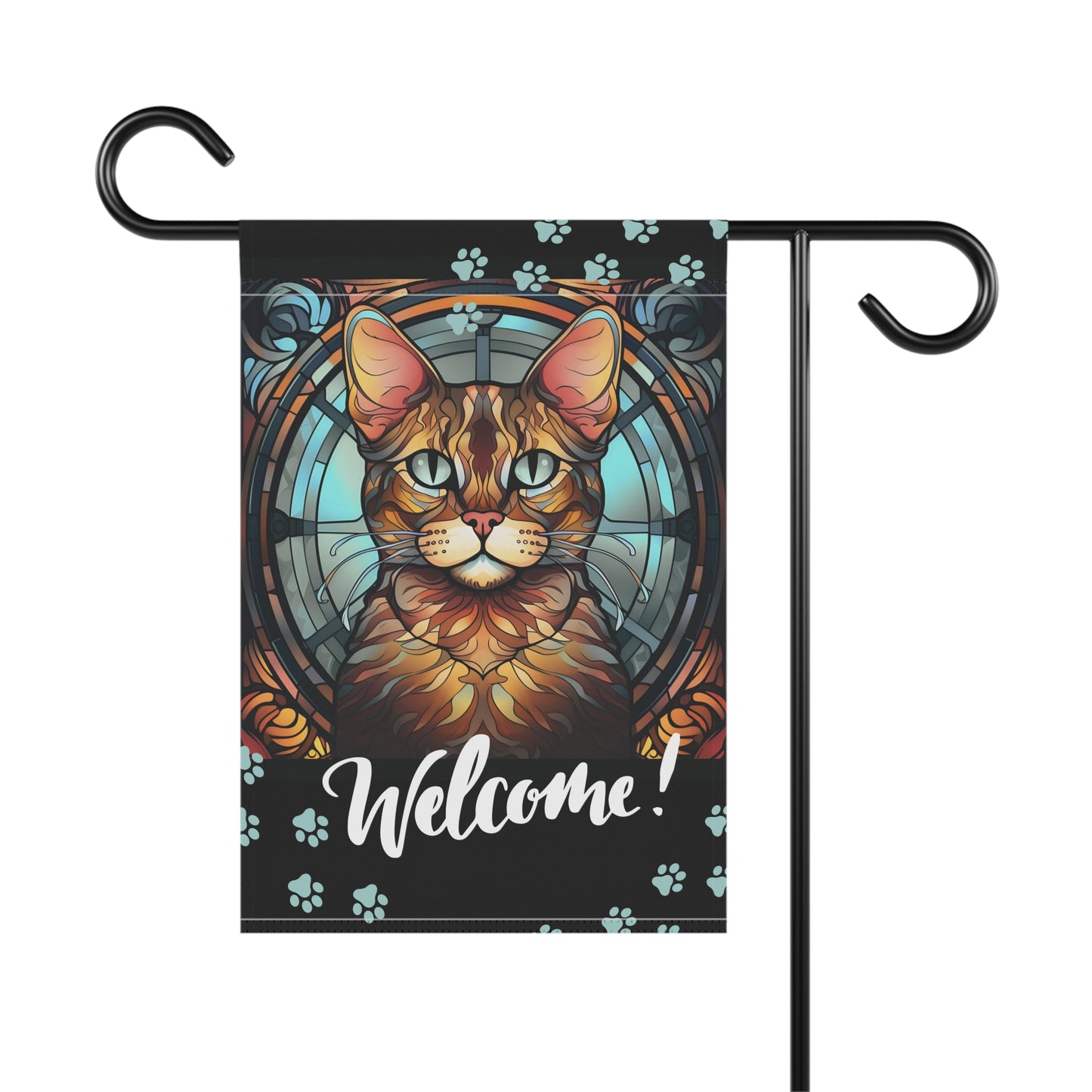 Bengal Welcome Stained Glass Look 2-Sided Garde Banner