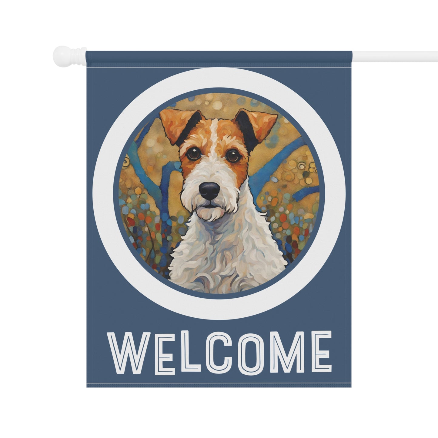 Fox Terrier Welcome 2-Sided Garden & House Flag/Banner