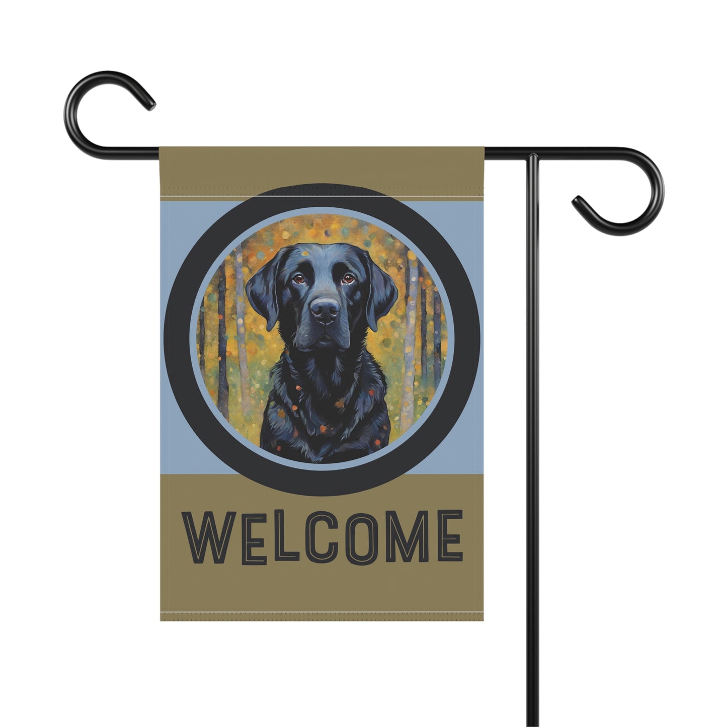 Black Labrador Welcome 2-Sided Garden & House Flag/Banner