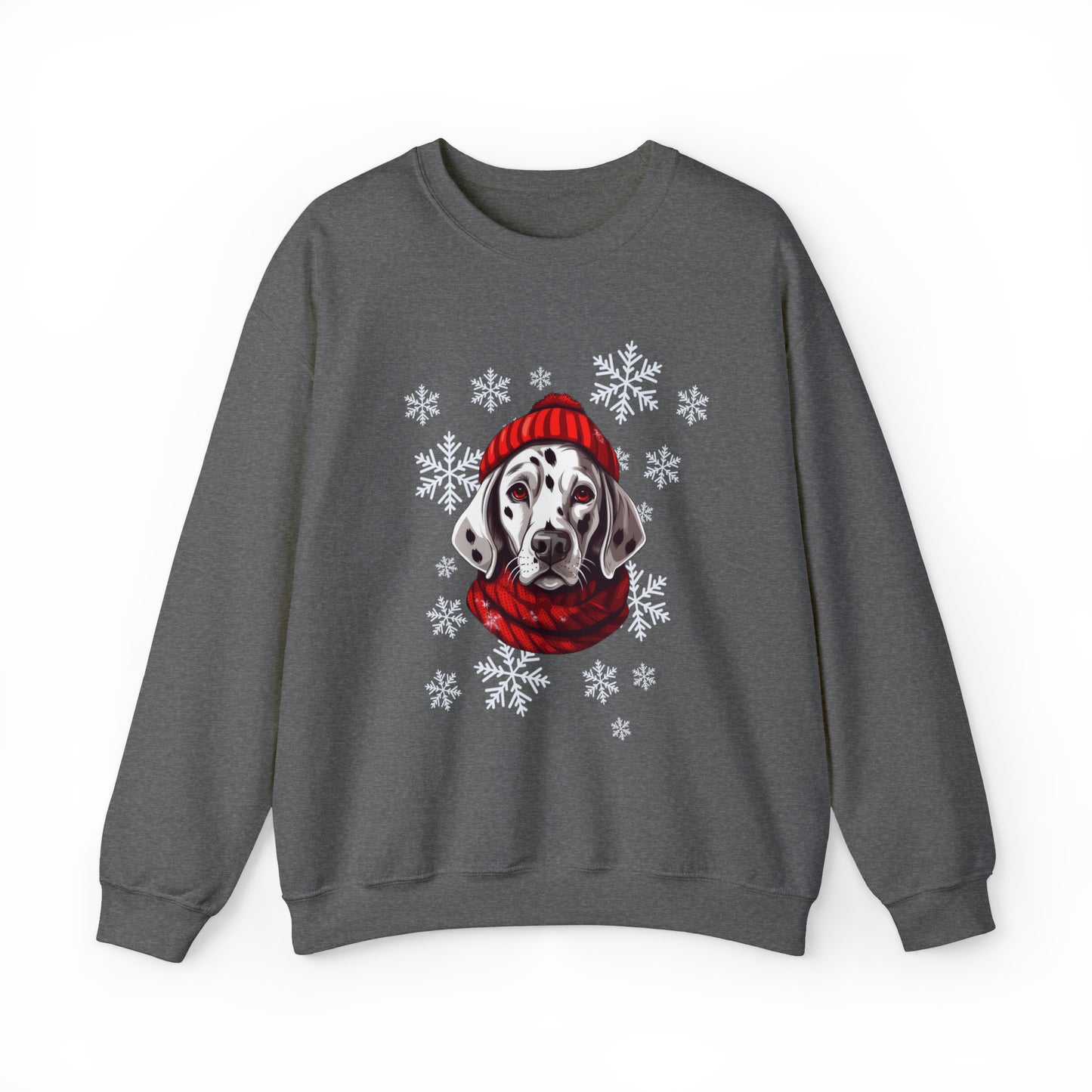 Dalmatian in Hat & Scarf Winter Snow Unisex Heavy Blend™ Crewneck Sweatshirt