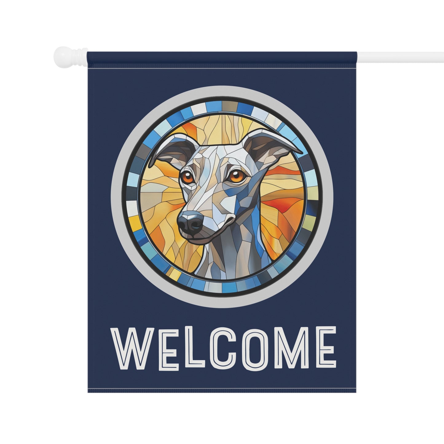 Whippet Welcome 2-Sided Garden & House Flag/Banner