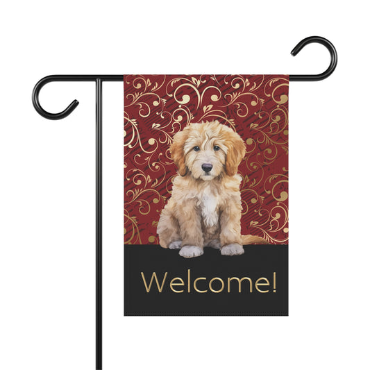 Goldendoodle Welcome 2-Sided Garden & House Flag/Banner