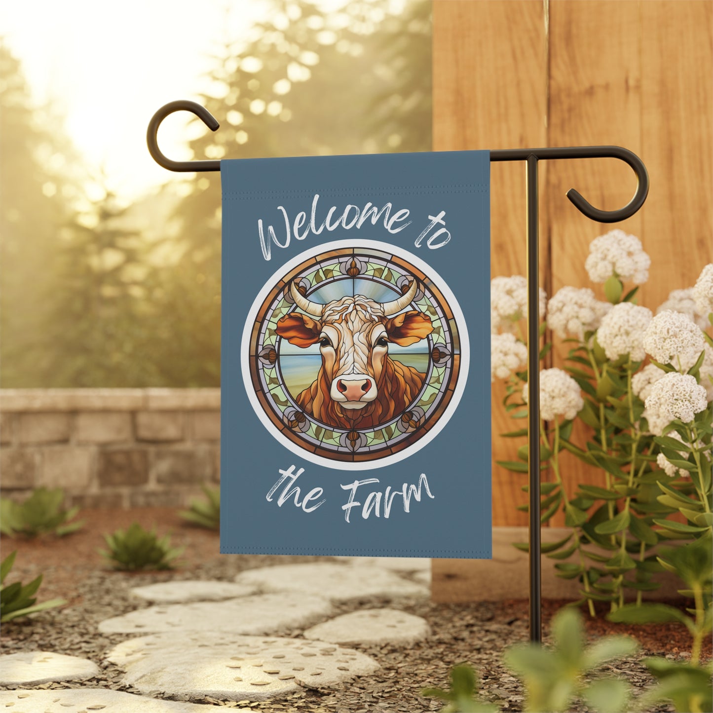 Welcome to the Farm Cow 2-Sided Garden & House Flag/Banner